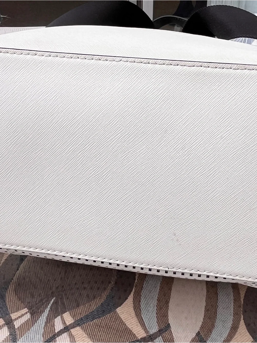 Michael Kors White and Black Perforated Leather Backpack